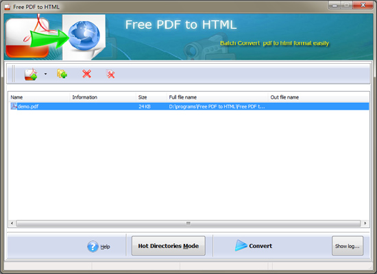 HotIce PDF to HTML Creator software